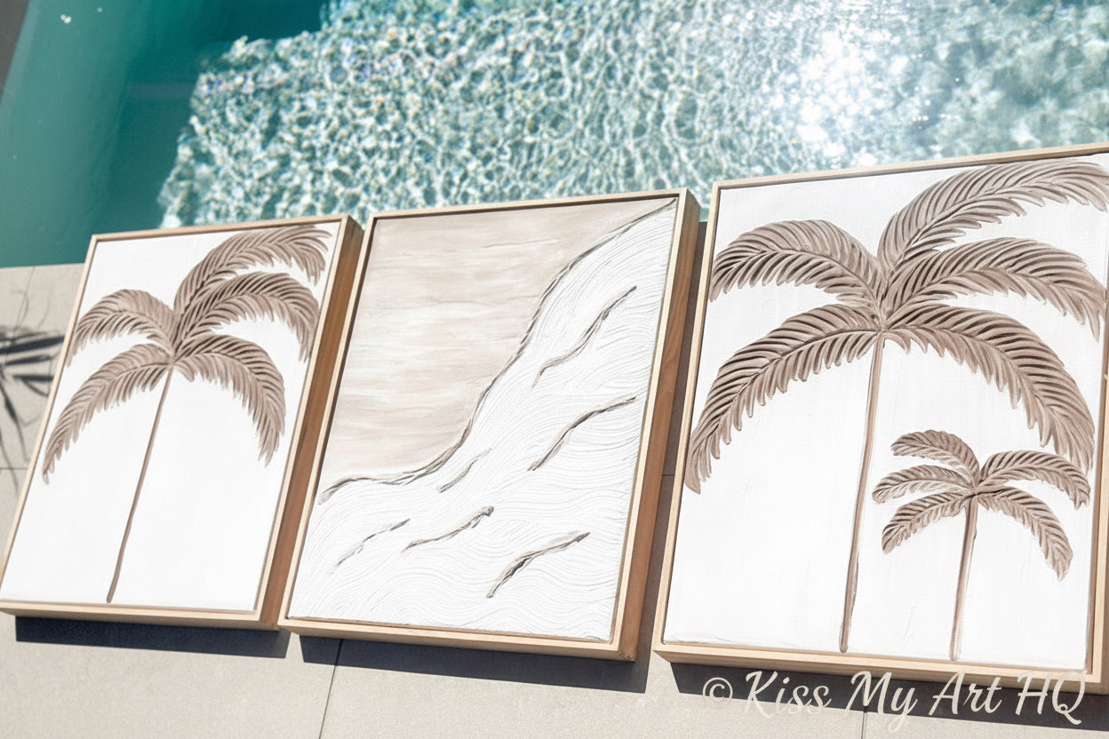 Cali Beach Trio | Tan & White