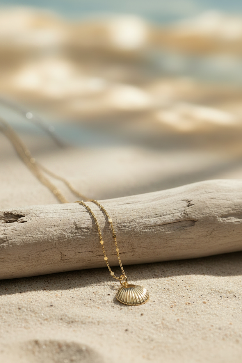 Seashell Island Necklace | Gold