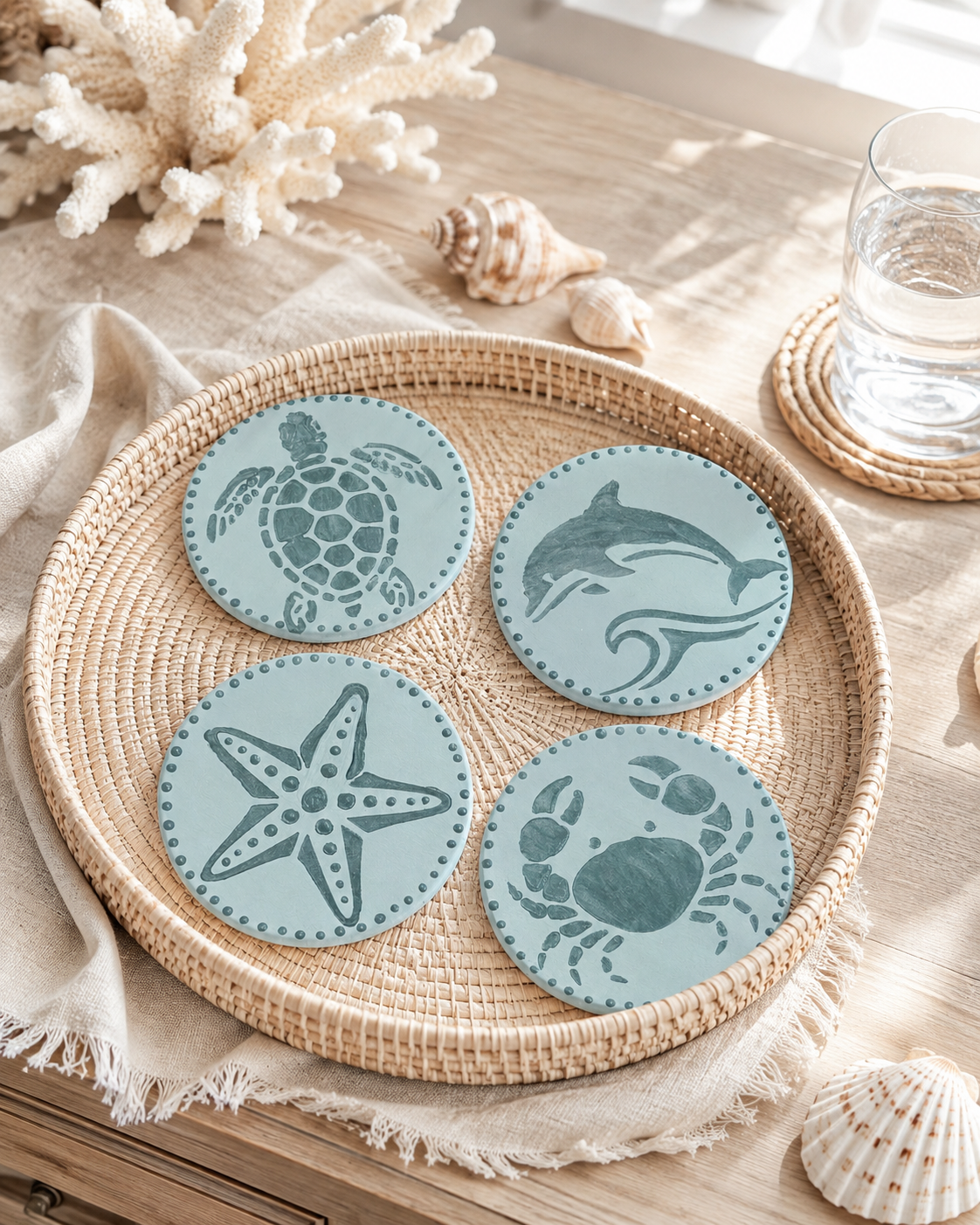 Blue Lagoon Coasters | Set of 4