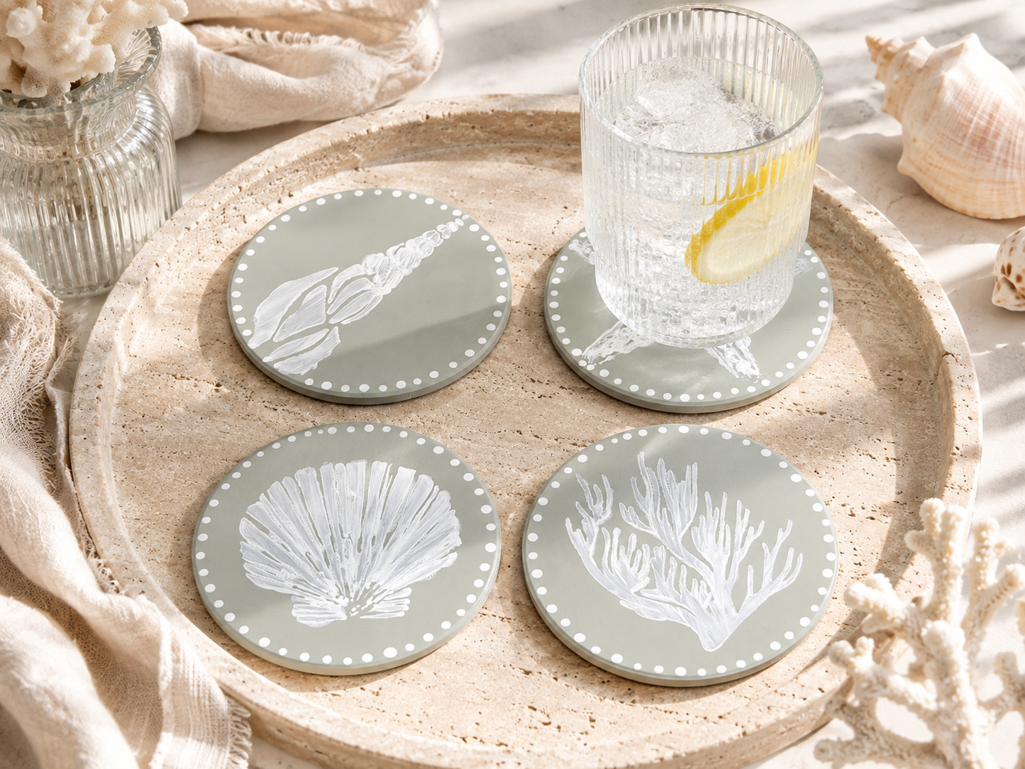 Seafoam Coasters | Set of 4