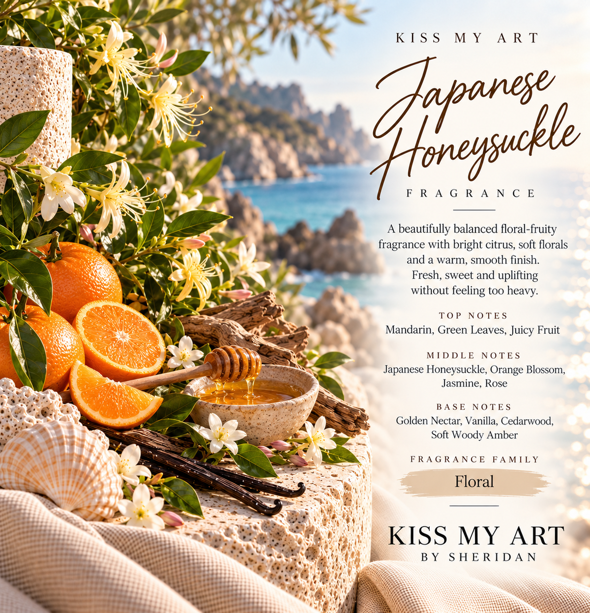Hanging Shells Fragrance Tablet | Japanese Honeysuckle