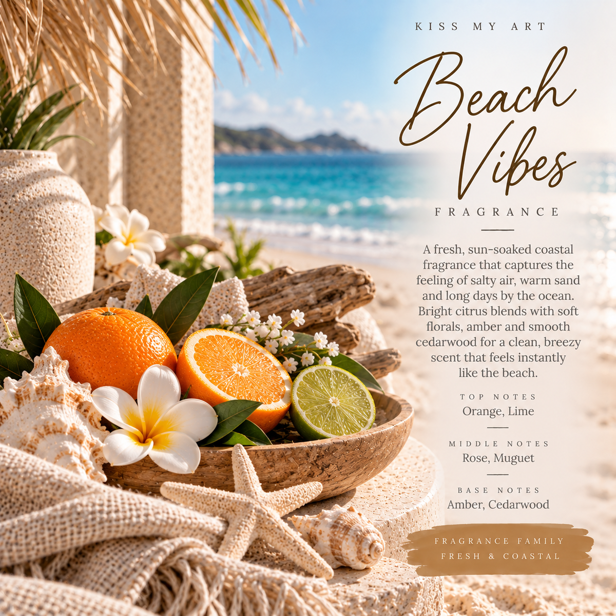 Beach Vibes | Hanging Fragrance Tablet | Green Leaf