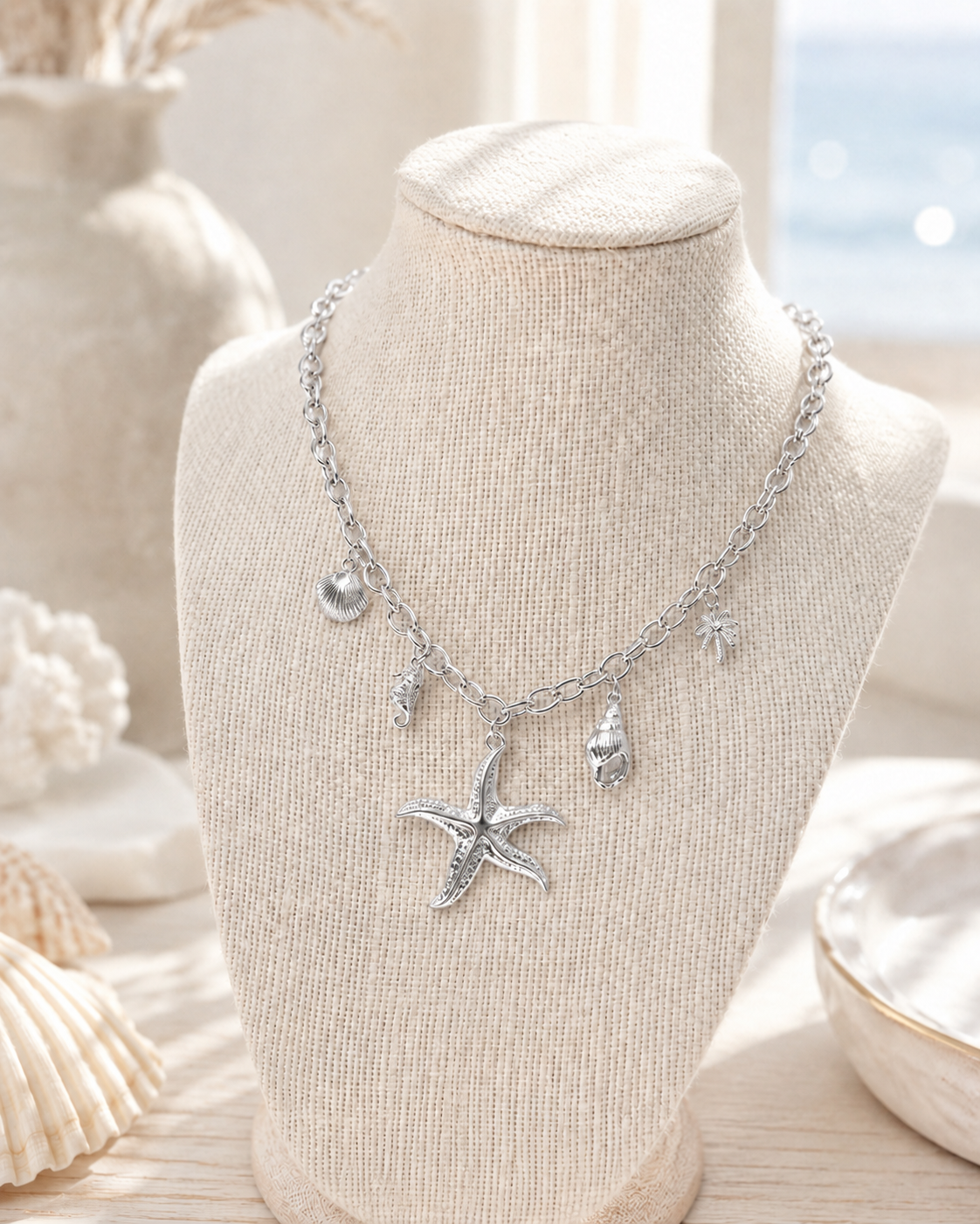 Ocean Charm Necklace | Silver
