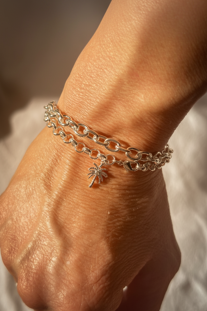 Palm Cove Bracelet Stack | Silver