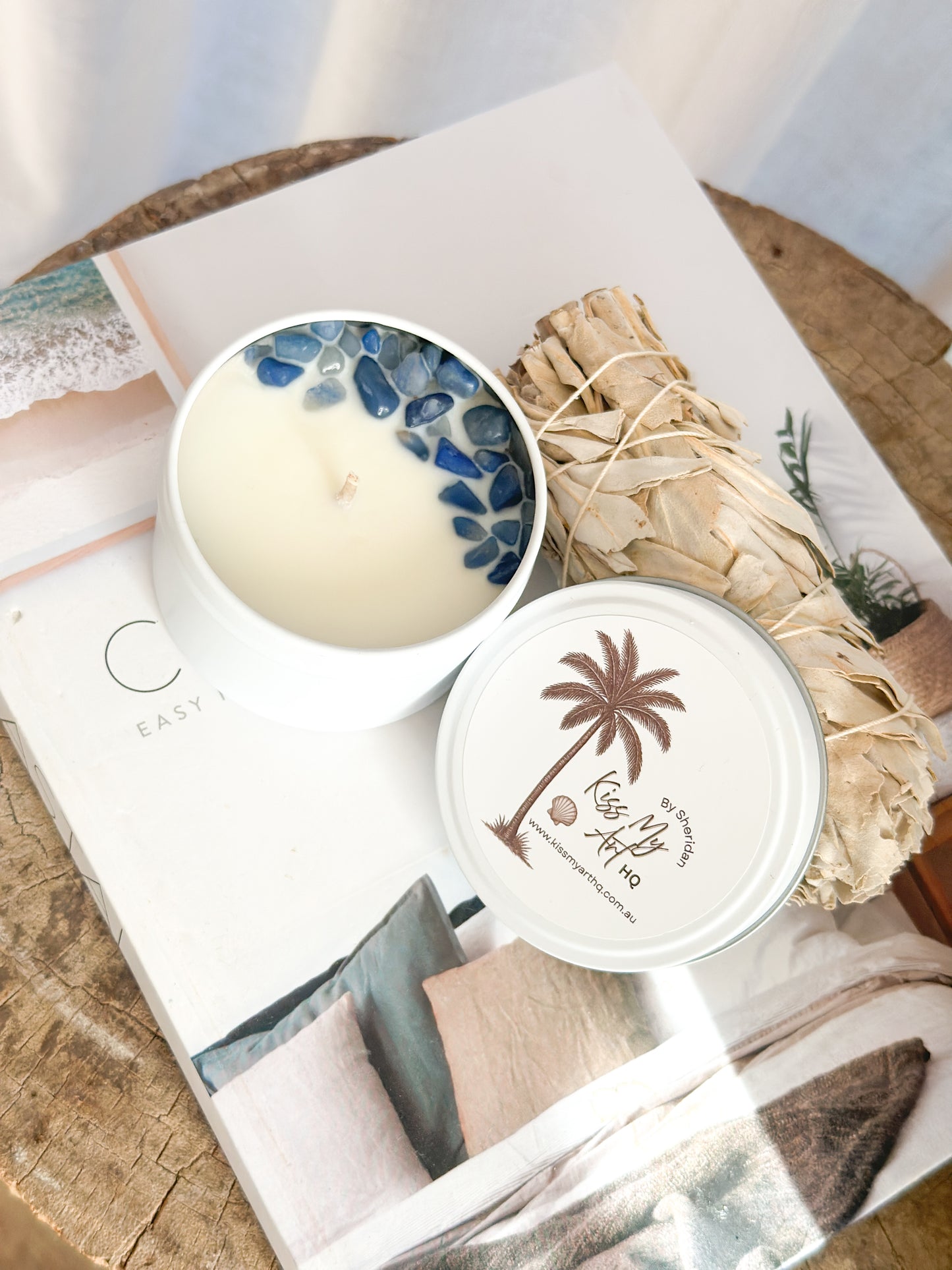 150ml Crystal Tin Candle | Blue Quartz