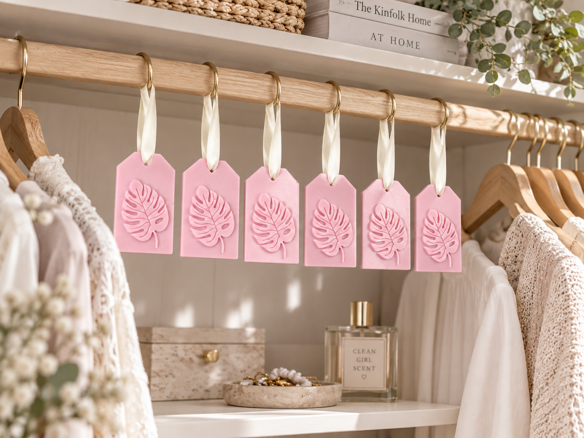 Tigerlily By The Sea | Hanging Fragrance Tablet | Pink Leaf