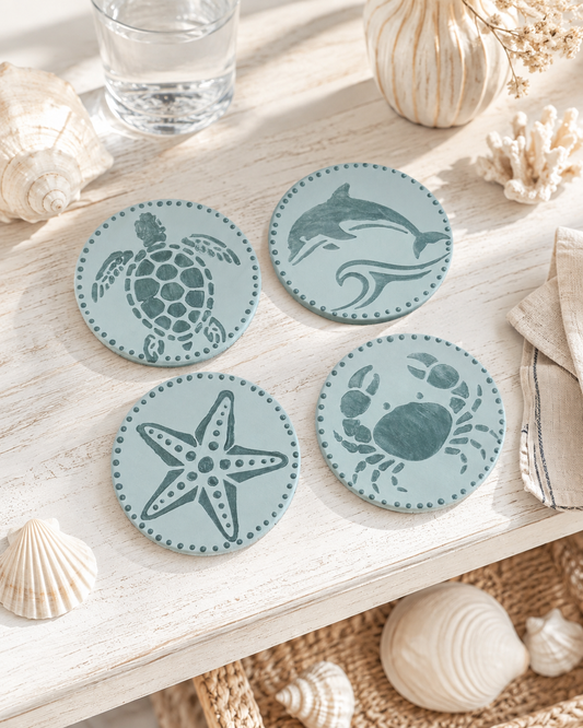 Blue Lagoon Coasters | Set of 4