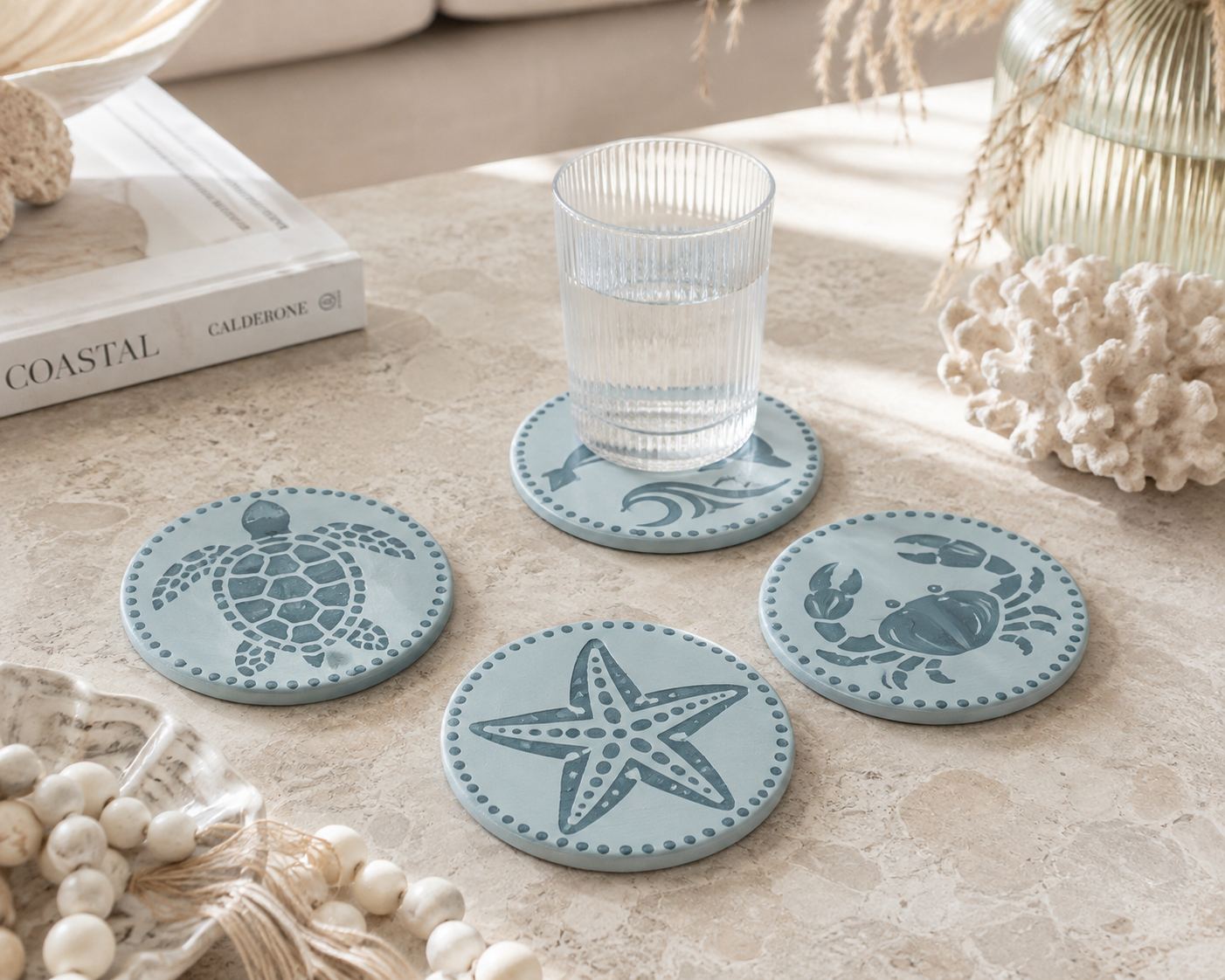 Blue Lagoon Coasters | Set of 4