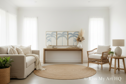 Balmy Palmy Trio |Powder Blue & White -