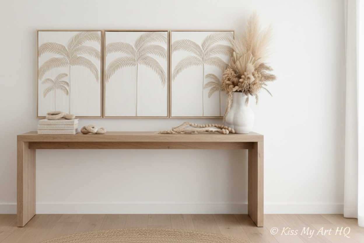 Balmy Palmy Trio | Sand & White -