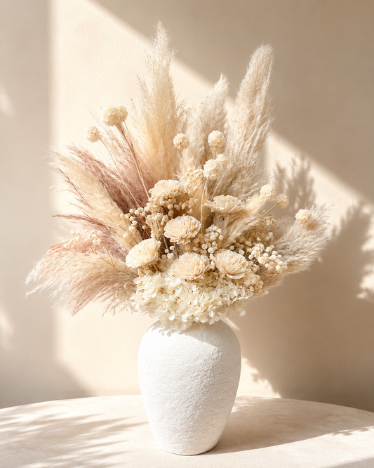 Ivory Bloom Preserved Arrangement | Creamy Whites
