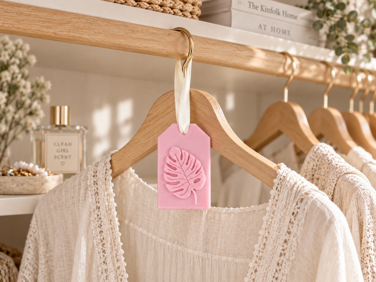Tigerlily By The Sea | Hanging Fragrance Tablet | Pink Leaf
