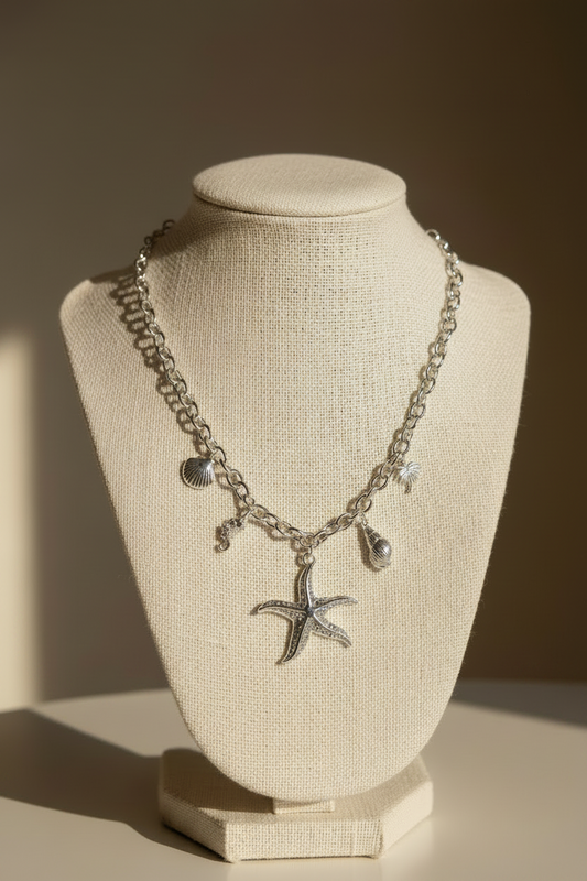 Ocean Charm Necklace | Silver