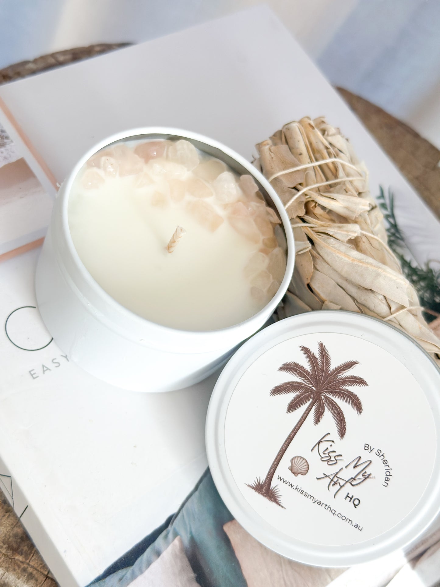 150ml Crystal Tin Candle | Rose Quartz