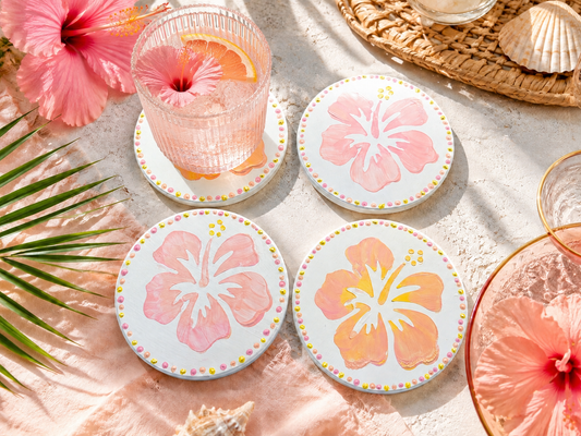 Hibiscus Coasters | Set of 4