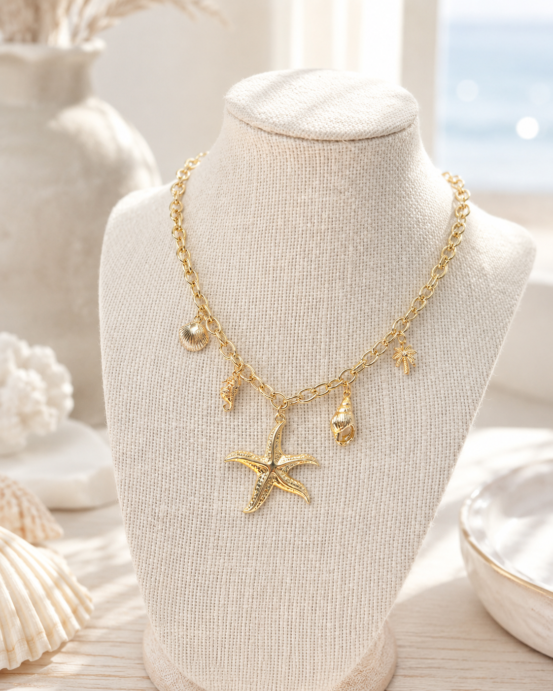 Ocean Charm Necklace | Gold