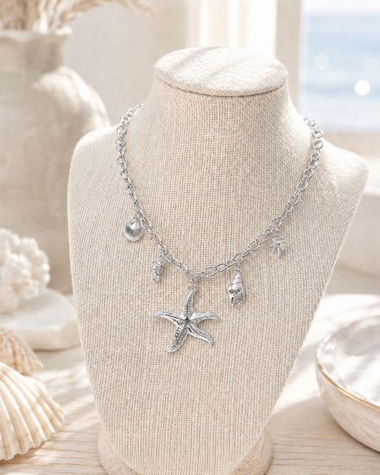 Ocean Charm Necklace | Silver