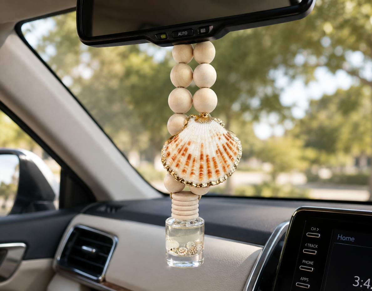 Watermelon Spritz | Car Diffuser | Baby Seashells + Shell Charm Orangey